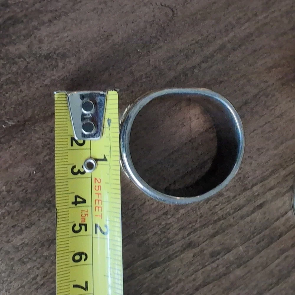 10 Vintage Silver Gold Tone Napkin Rings Set Heavy Metal Rope Twist Design